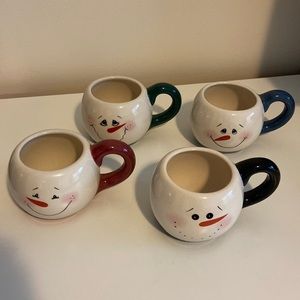 Snowmen mugs, set of 4